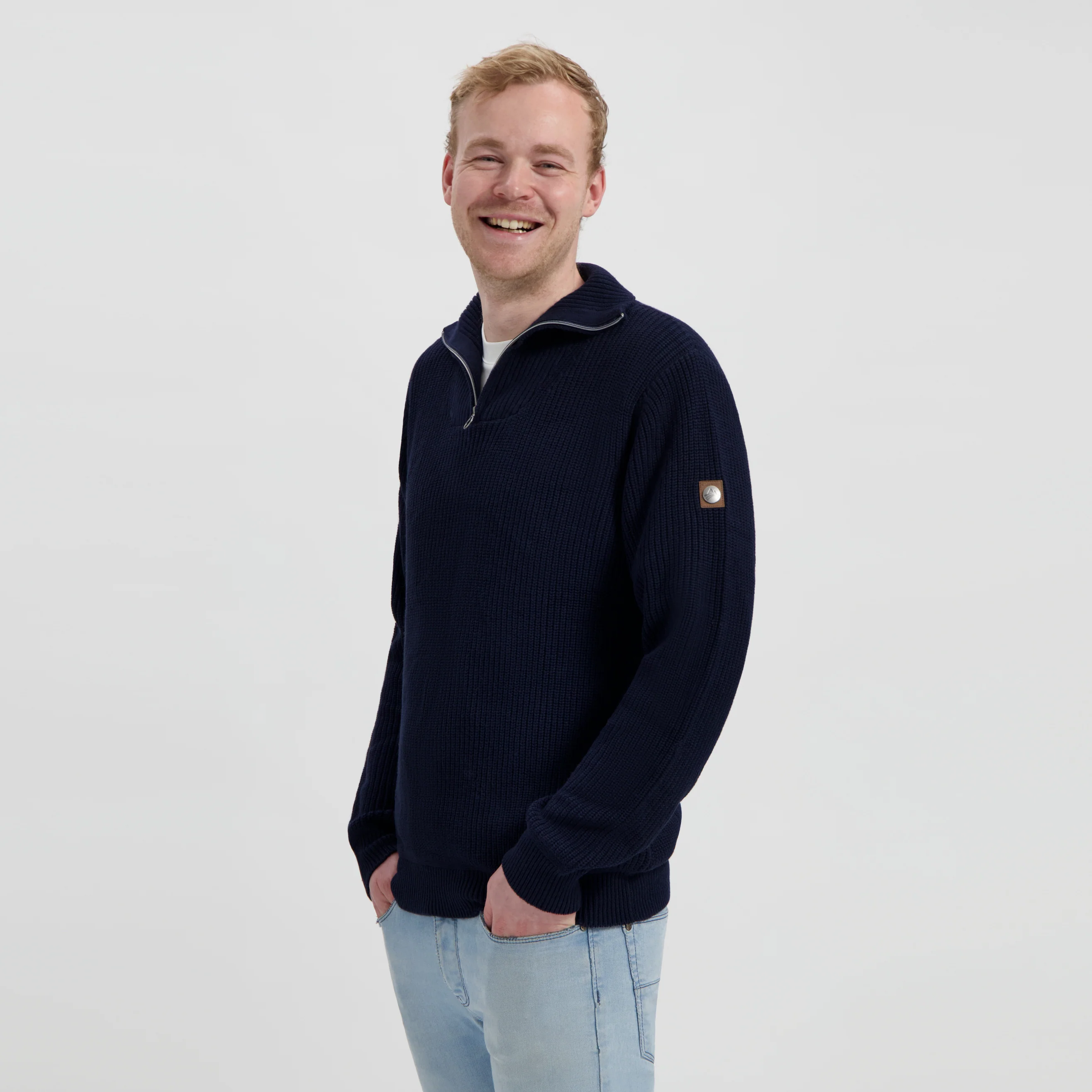 Brecon Men - Sweater - Cashmere blend - Navy - Image 2