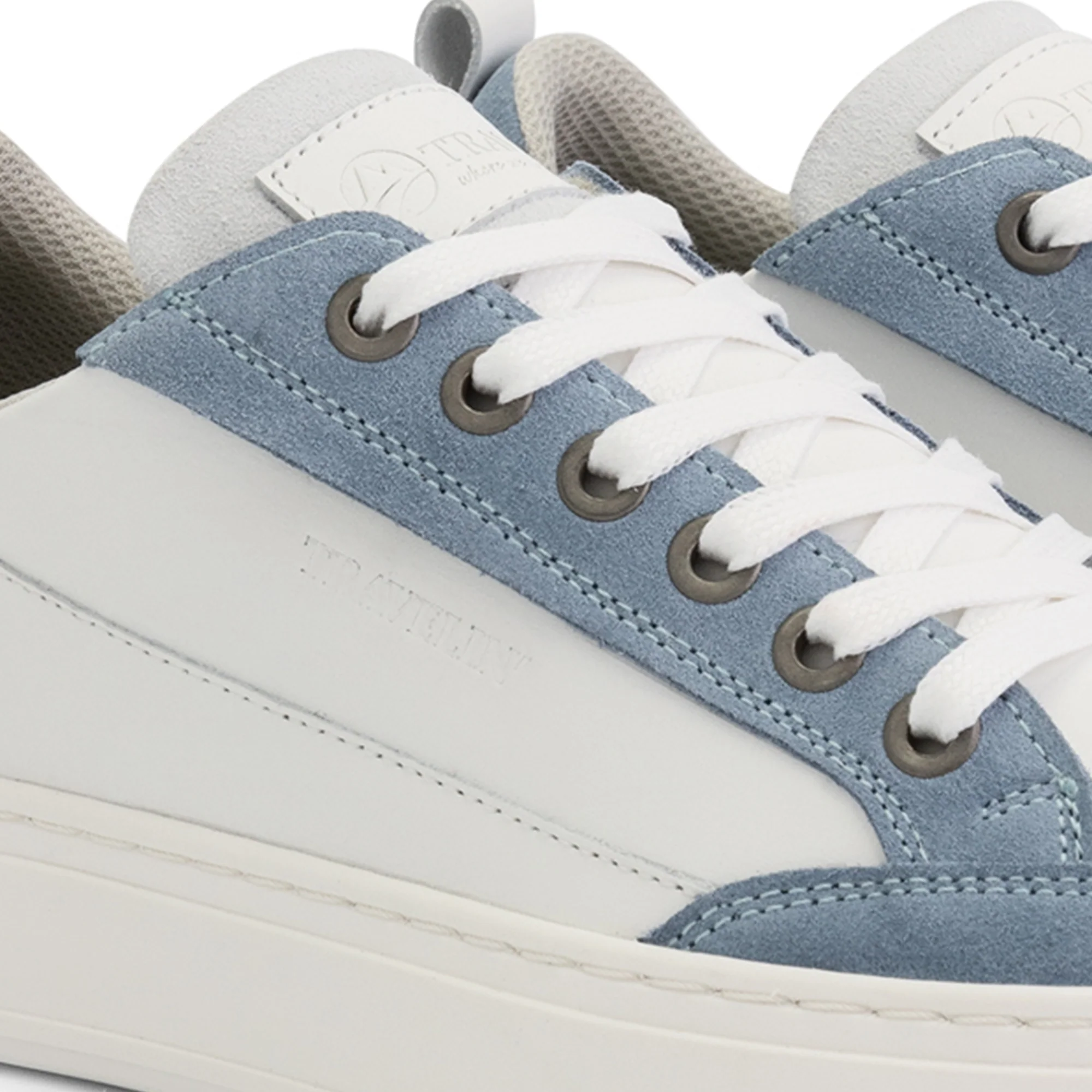 Caris Women - Sneakers - Leather - White/Light blue - Image 7