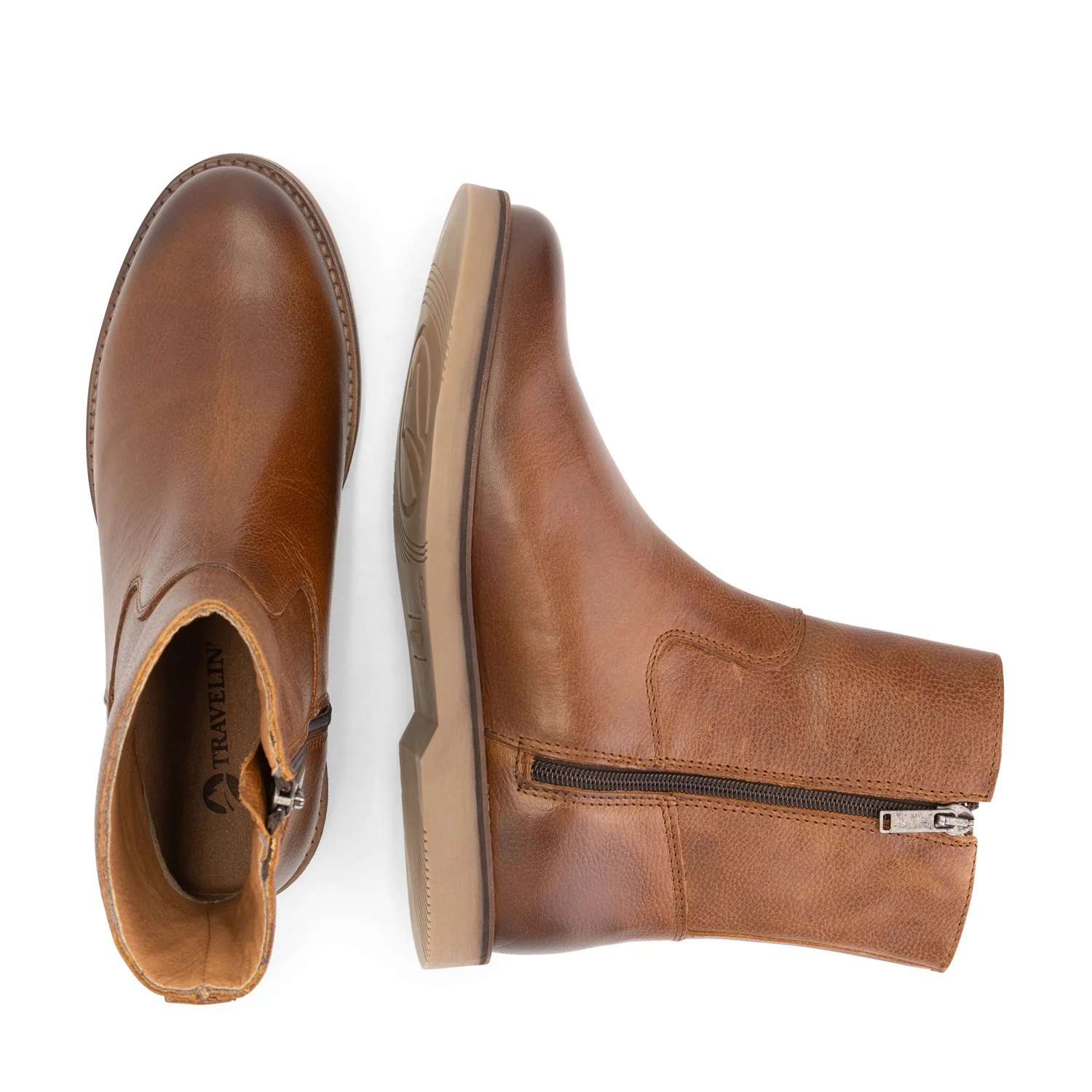 Castres Women - Ankle Booties - Leather - Cognac - Image 4