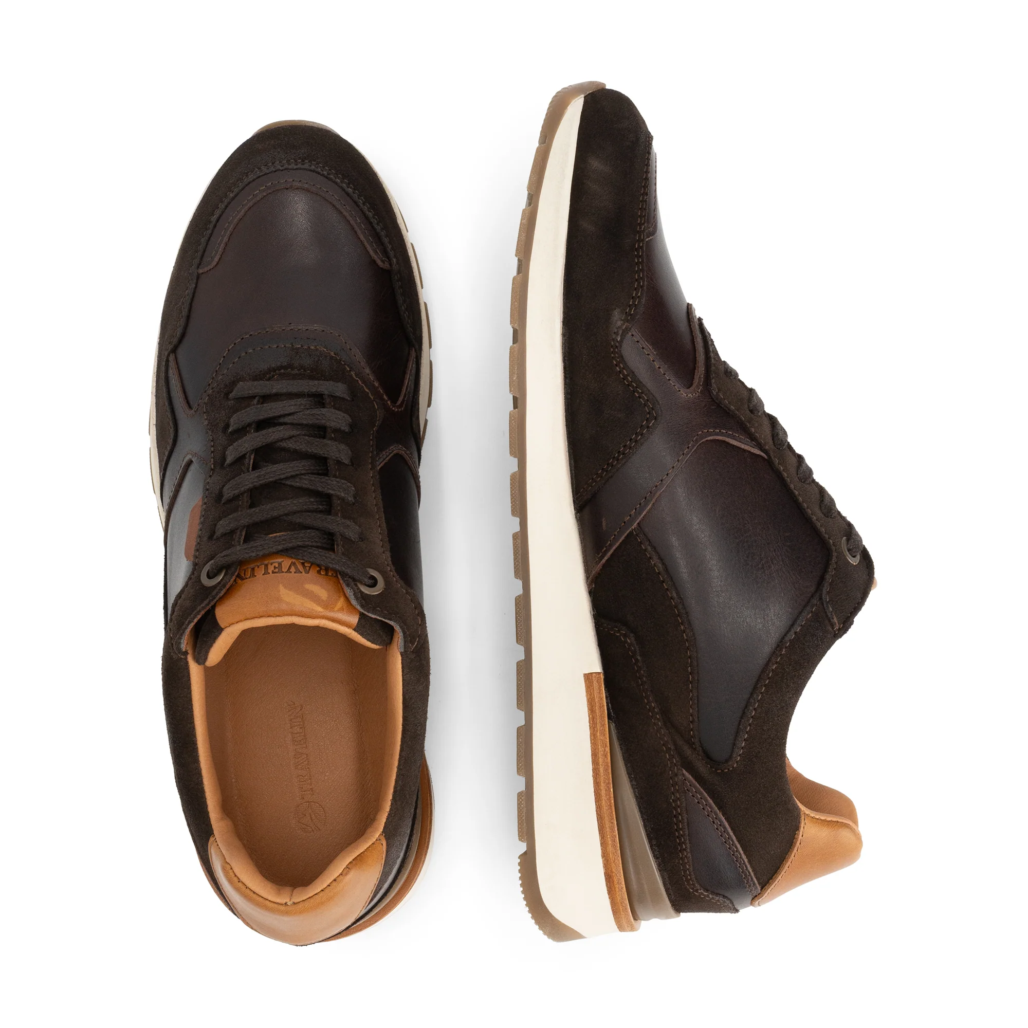 Dalton Men - Sneakers - Leather - Dark brown - Image 4