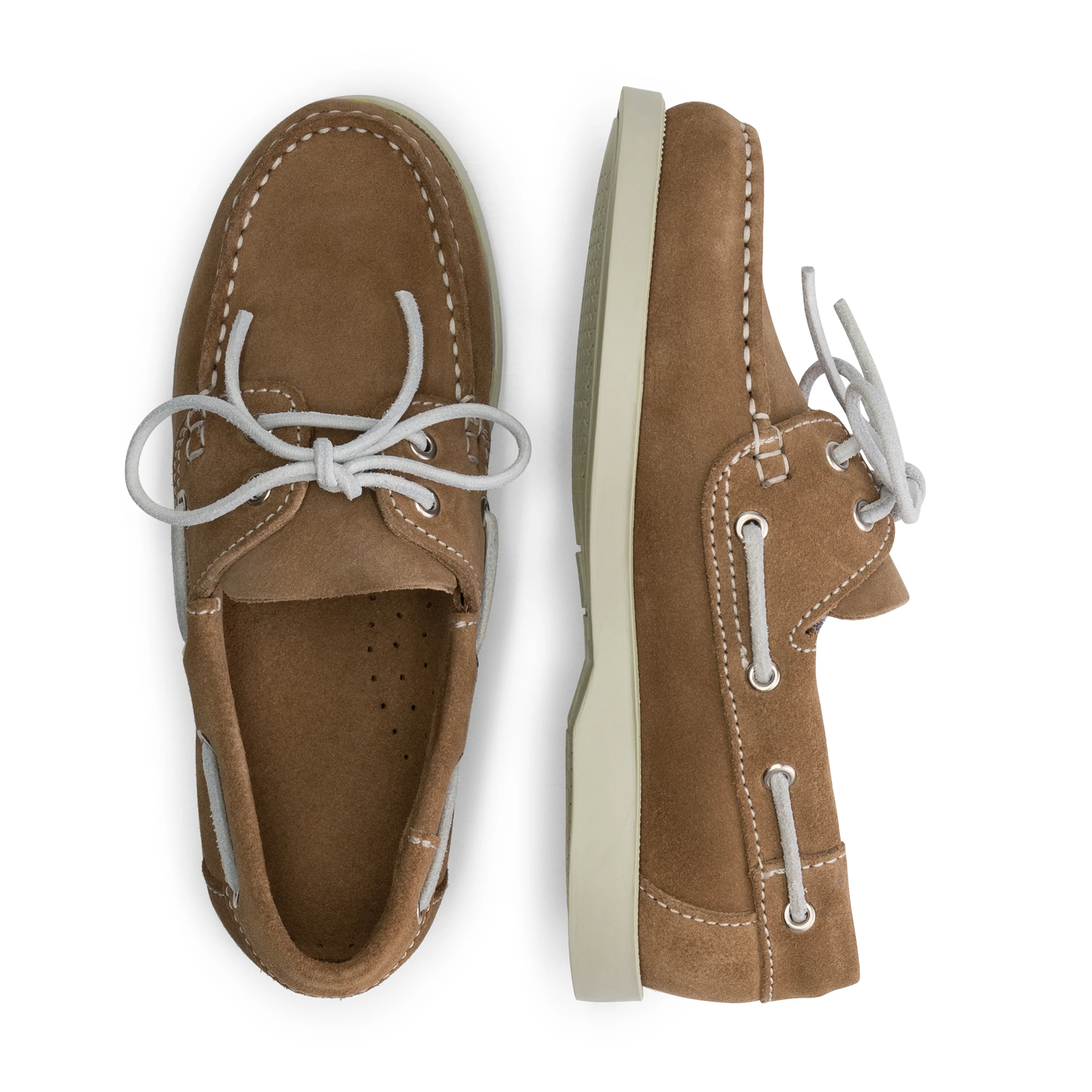 Foss Kids - Boat shoes - Suede - Light brown - Image 3