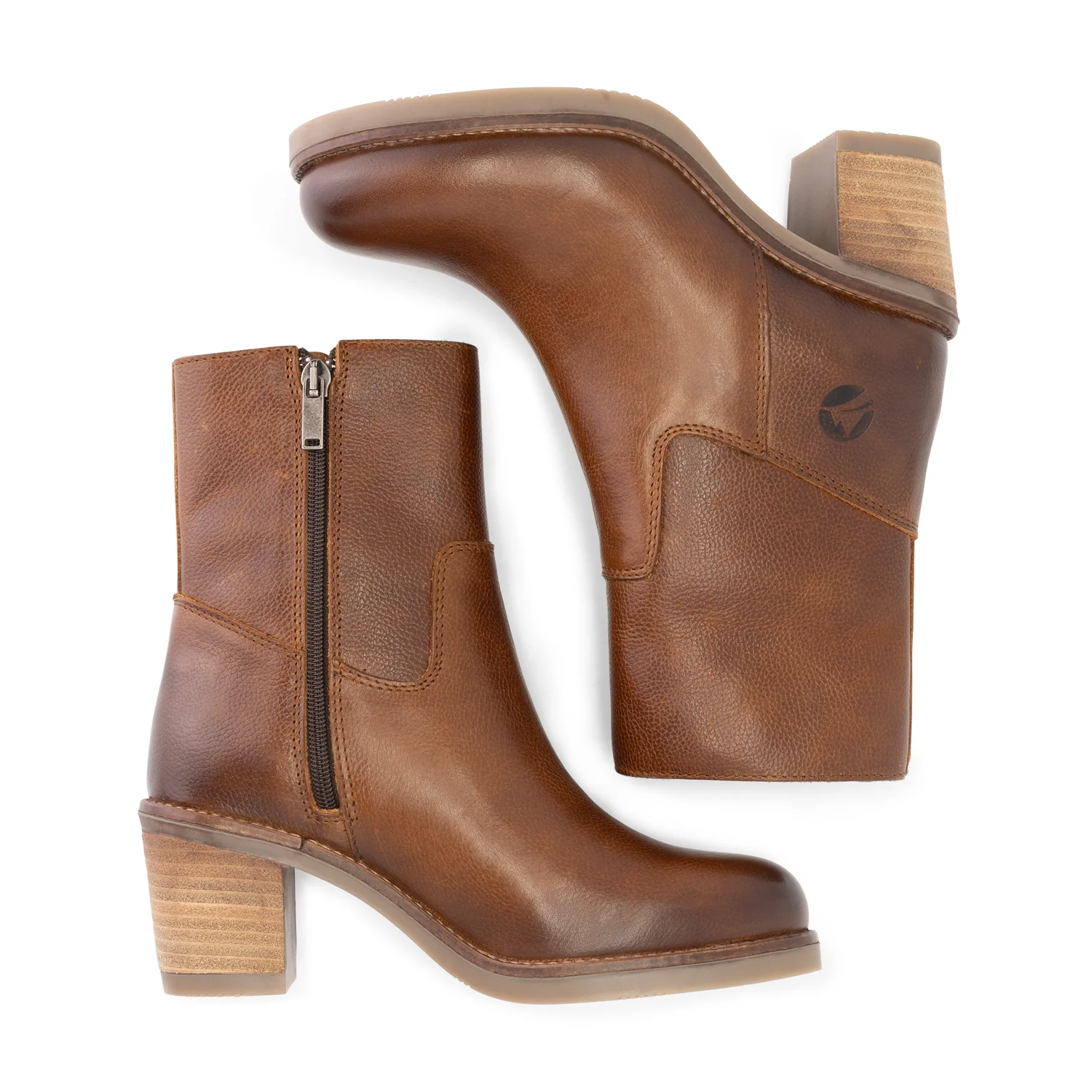 Isere Women - Ankle booties - Leather - Cognac - Image 4
