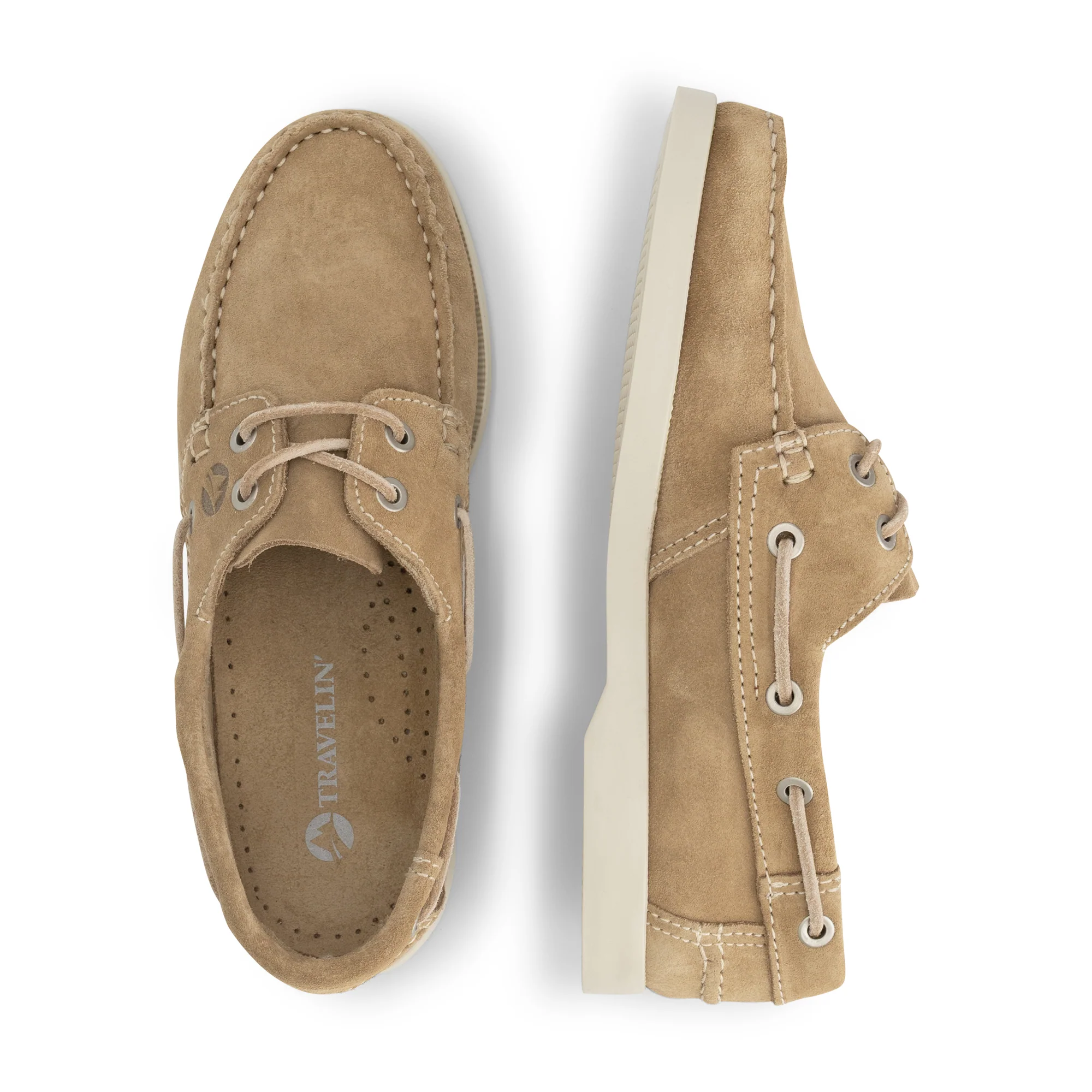 Kajaani Women - Boat shoes - Suede - Light brown - Image 4