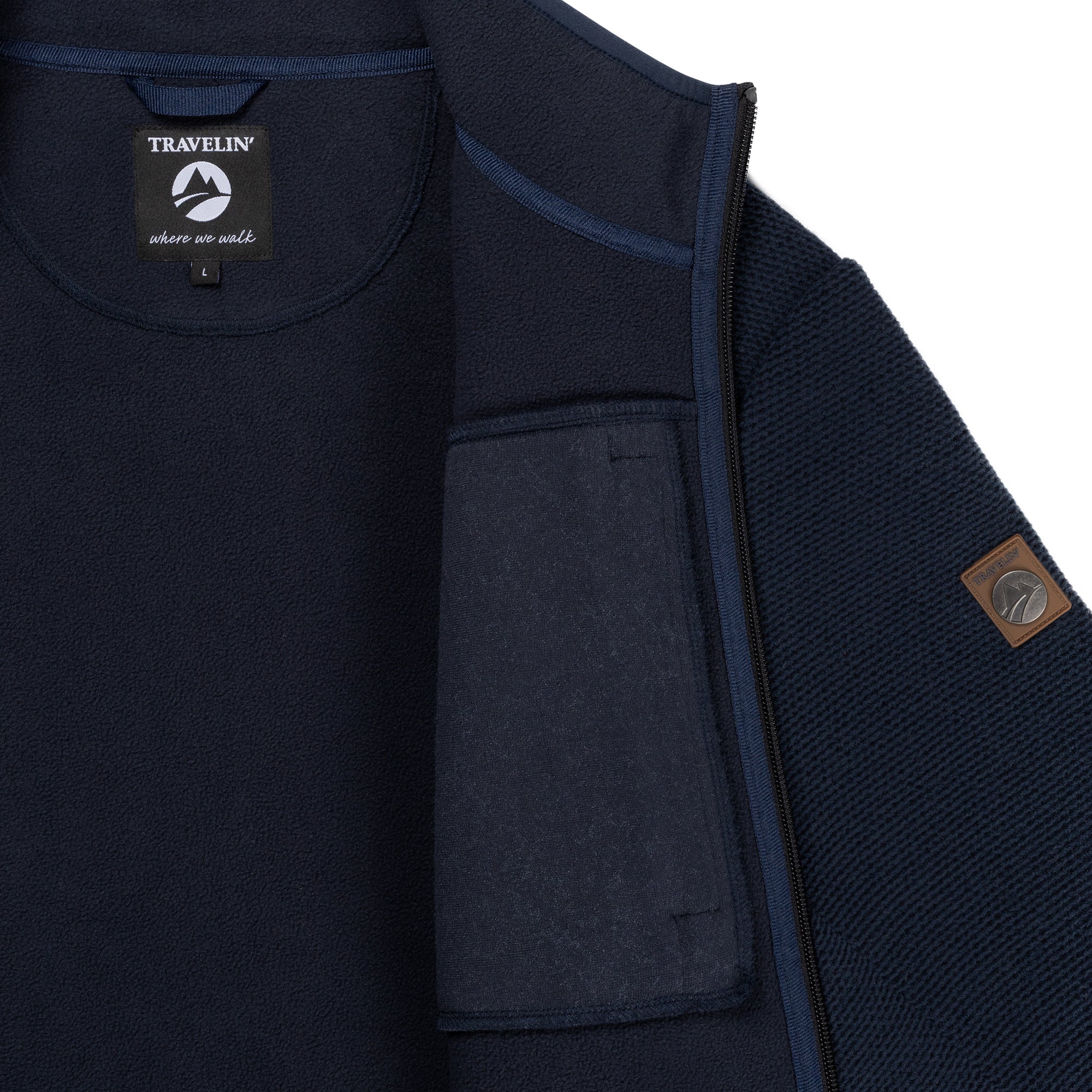 Lars Men - Outdoor cardigan - Navy - Image 7