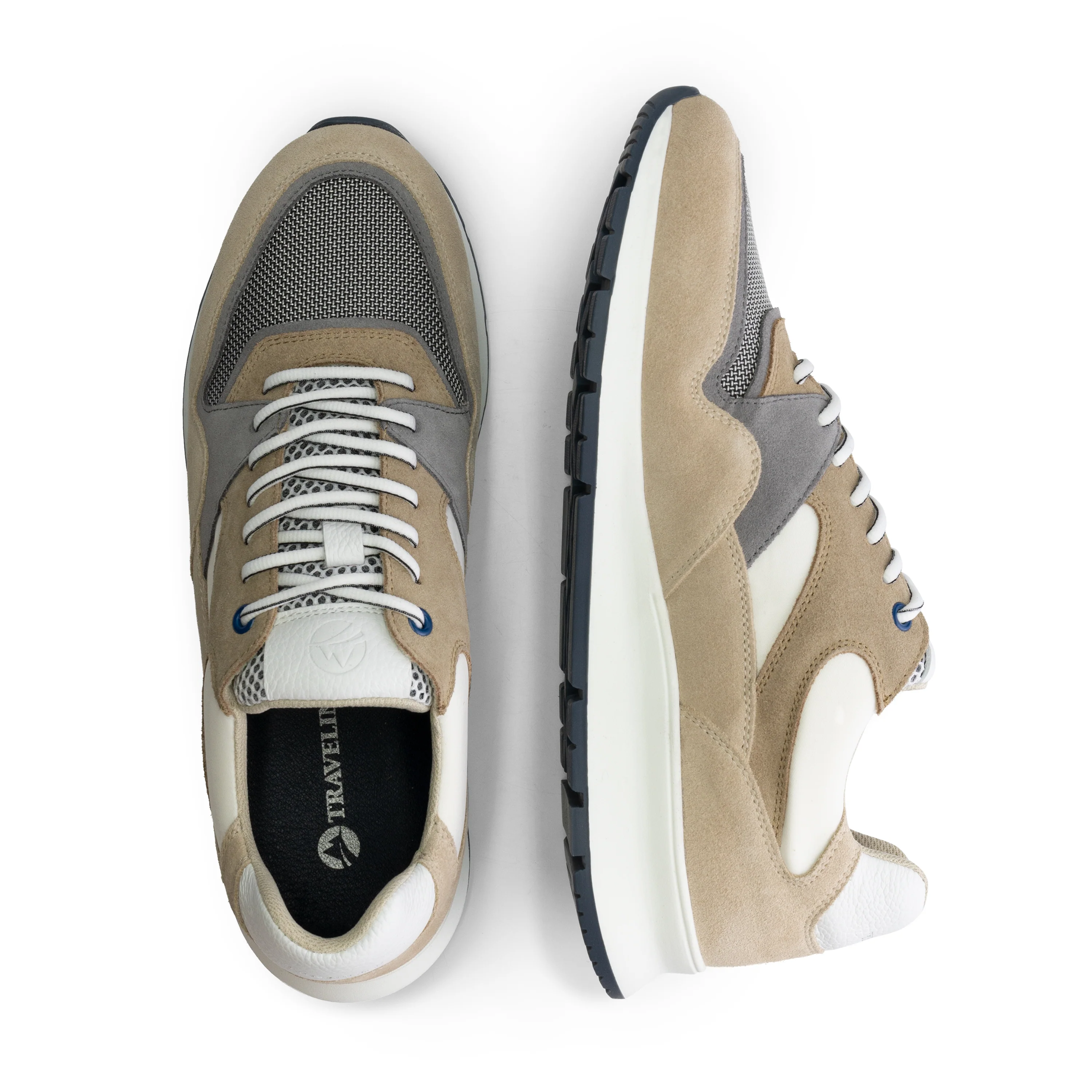 Ledbury Men - Sneakers - Leather and canvas - Sand - Image 4