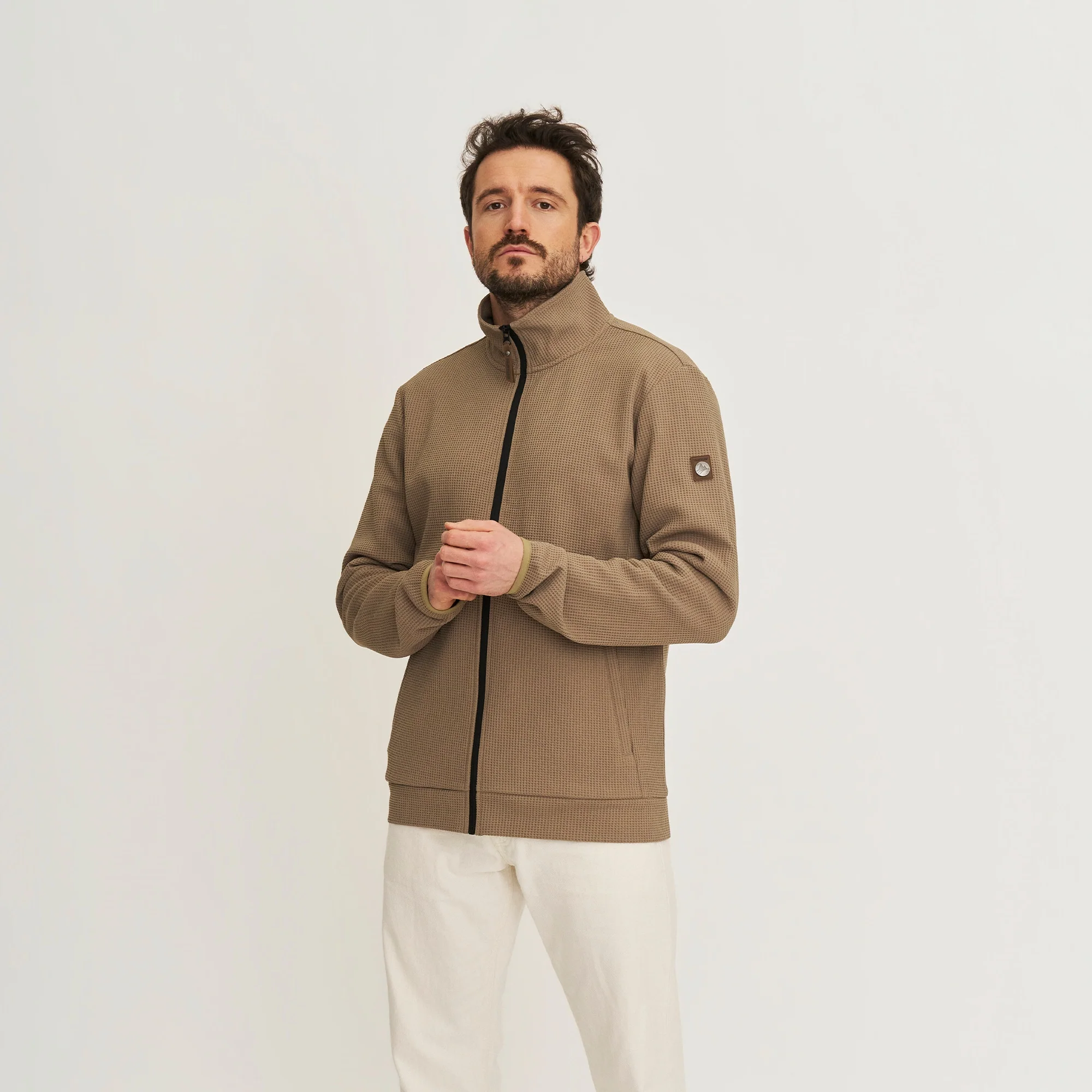 Pavo Men - Outdoor cardigan - Light brown - Image 2