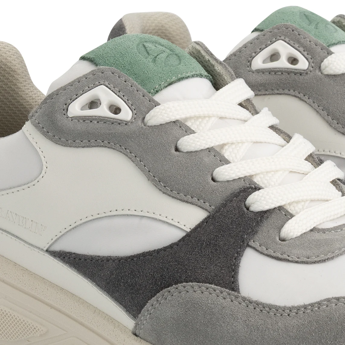 Romsey Men - Sneakers - Leather - Grey/Green - Image 7