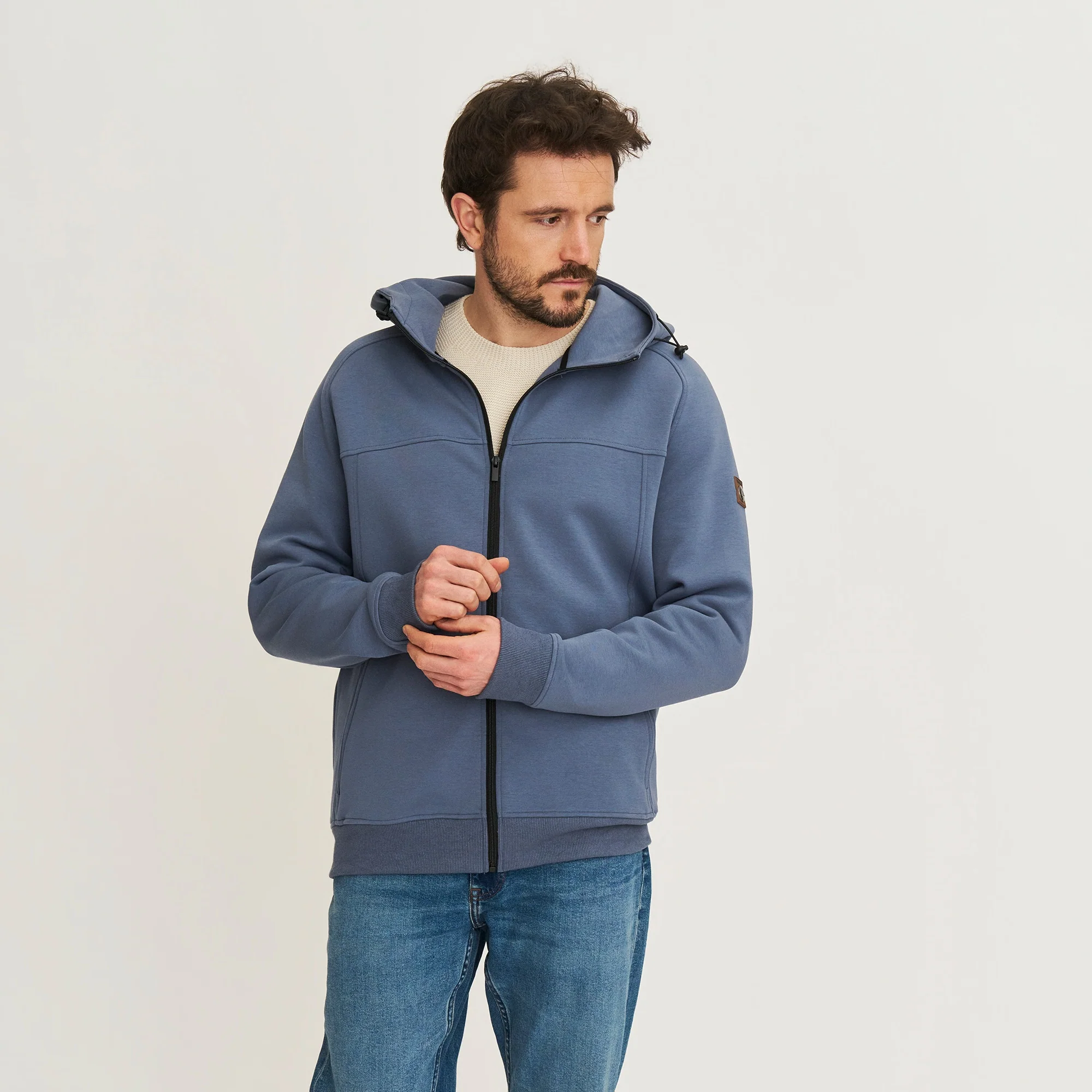 Stig Men - Outdoor cardigan - Sweater - Blue - Image 2